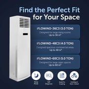 Gree Free Standing Air Conditioner iFLOWIND-36C3, 3.0 Ton, Inverter Compressor, R410A, Wi-Fi Smart Control, 3D Air Flow, Gold Fin, Child Lock