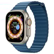 Fitit FIT-WS-LTHR41-BLU Leather Magnetic Link Blue For Apple Watch 44/45mm