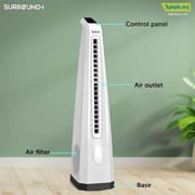 Symphony Surround I Bladeless Turbo Throw Tower Fan with Remote