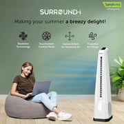 Symphony Surround I Bladeless Turbo Throw Tower Fan with Remote