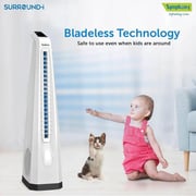 Symphony Surround I Bladeless Turbo Throw Tower Fan with Remote