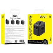 Budi Travel Adapter Black