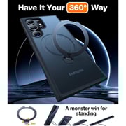 Torras UPRO Ostand 360° Spin Magnetic Case Black Galaxy S24 Ultra