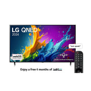 LG 55 Inch QNED QNED80 4K Smart TV AI Magic remote HDR10 webOS24 - 55QNED80T6B (2024)