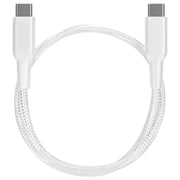 Powerology Braided USB-C To USB-C Data & Fast Charge Cable 30cm White