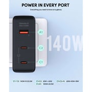 Aukey PAB7O 3P PD GaN Wall Charger BLK