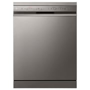 LG QuadWash Steam Dishwasher with 14 Place Settings, EasyRack Plus, Inverter Direct Drive, ThinQ, and Platinum Silver Finish – DFC435FP
