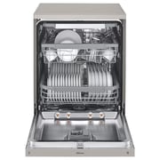 LG QuadWash Steam Dishwasher with 14 Place Settings, EasyRack Plus, Inverter Direct Drive, ThinQ, and Platinum Silver Finish – DFC435FP