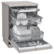 LG QuadWash Steam Dishwasher with 14 Place Settings, EasyRack Plus, Inverter Direct Drive, ThinQ, and Platinum Silver Finish – DFC435FP