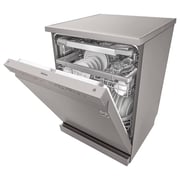 LG QuadWash Steam Dishwasher with 14 Place Settings, EasyRack Plus, Inverter Direct Drive, ThinQ, and Platinum Silver Finish – DFC435FP