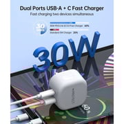Protect Dual Output GAN Power Adapter White