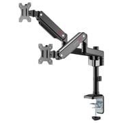 Gameon Pole Mounted Gas Spring Dual Monitor Arm Black