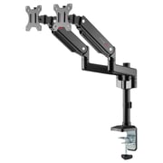 Gameon Pole Mounted Gas Spring Dual Monitor Arm Black
