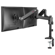 Gameon Pole Mounted Gas Spring Dual Monitor Arm Black
