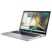 Acer Aspire 3 (2024) Notebook - 12th Gen / Intel Core i7-1255U / 15.6inch FHD / 512GB SSD / 16GB RAM / Windows 11 Home / English & Arabic Keyboard / Pure Silver / Middle East Version - [A315-59-764T]