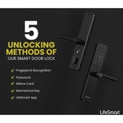 LifeSmart Smart Door Lock C200 - IoT Smart Lock with Fingerprint / Password / Bluetooth / NFC / Mechanical Key / 360-Degree Fingerprint Recognition and Instant Handle Activation