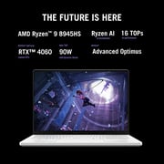 Asus ROG Zephyrus G14 Gaming (2024) Laptop - AMD Ryzen 9-8945HS / 14inch 3K / 1TB SSD / 32GB RAM / 8GB NVIDIA GeForce RTX 4060 Graphics / Windows 11 Home / English & Arabic Keyboard / Platinum White / Middle East Version - [GA403UV-OLED9132W]