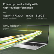 Asus Vivobook 15 (2024) Laptop - AMD Ryzen 7-7730U / 15.6inch FHD / 512GB SSD / 16GB RAM / Shared AMD Radeon Graphics / Windows 11 Home / English & Arabic Keyboard / Quiet Blue / Middle East Version - [M1502YA-NJ116W]