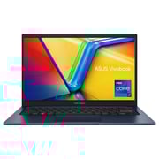 Asus Vivobook 14 (2024) Laptop - 13th Gen / Intel Core i7-1355U / 14inch FHD / 512GB SSD / 16GB RAM / Shared Intel Iris Xe Graphics / Windows 11 Home / English & Arabic Keyboard / Quiet Blue / Middle East Version - [X1404VA-NKI715WU]