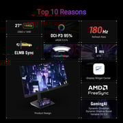 Asus ROG Strix XG27WCS USB Type-C Gaming Monitor - 27inch 2560x1440, Curved, 180Hz (Above 144Hz), 1ms (GTG), Fast VA, Extreme Low Motion Blur Sync, USB Type-C, FreeSync, DisplayWidget Center, Tripod Socket, HDR