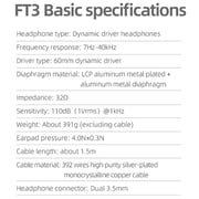 FiiO FT3 Open Back Wired Over Ear Headphones Black