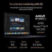 Asus ProArt P16 OLED (2024) AI PC - AMD Ryzen AI 9 HX 370 / 16inch 4K / 2TB SSD / 32GB RAM / 8GB NVIDIA GeForce RTX 4060 Graphics / Windows 11 Home / English & Arabic Keyboard / Nano Black / Middle East Version - [H7606WV-ME088X]