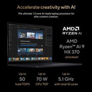 Asus ProArt P16 OLED Gaming (2024) Laptop - AMD Ryzen AI 9 HX 370 / 16inch 4K / 2TB SSD / 32GB RAM / 8GB NVIDIA GeForce RTX 4060 Graphics / Windows 11 Home / English & Arabic Keyboard / Nano Black / Middle East Version - [H7606WV-ME088X] - Pre-order