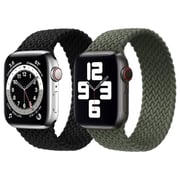 Fitit Woven Loop Large Black and Green Bundle 2 in 1 For Apple Watch 41/38/40mm - FIT-41WSB-WVNBLK&GRN-L
