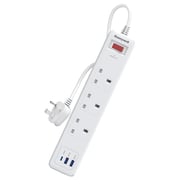 Honeywell 3 Out Surge Protector Master Switch 1.8m White