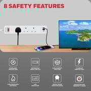 Honeywell 3 Out Surge Protector Master Switch 1.8m White