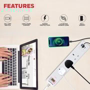 Honeywell 3 Out Surge Protector Master Switch 1.8m White