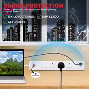 Honeywell 4 Out Surge Protector Master Switch 1.8m White