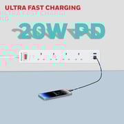 Honeywell 4 Out Surge Protector Master Switch 1.8m White