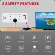 Honeywell 6 Out Surge Protector Master Switch 1.8m White