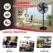 Stargold Rechargeable Fan SG-4064-BK