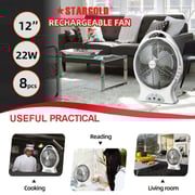 Stargold Rechargeable Fan SG-4066-WT