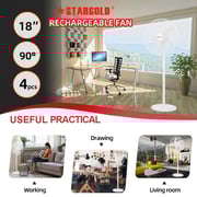 Stargold Rechargeable Fan SG-4065-WT