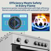 Beko 60x60cm Freestanding Gas Cooker, 4 Burners (1 Wok), Conventional Fan Oven, 64L, Stainless Steel - FSHT61121DXL