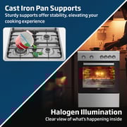Beko 60x60cm Freestanding Gas Cooker, 4 Burners (1 Wok), Conventional Fan Oven, 64L, Stainless Steel - FSHT61121DXL