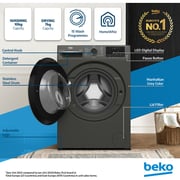 Beko 10/7kg Washer/Dryer, 1400 RPM, 15 Programs, Wash & Wear Program, Manhattan Grey - WD10714M