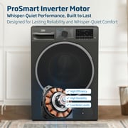 Beko 10/7kg Washer/Dryer, 1400 RPM, 15 Programs, Wash & Wear Program, Manhattan Grey - WD10714M