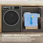 Beko 10/7kg Washer/Dryer, 1400 RPM, 15 Programs, Wash & Wear Program, Manhattan Grey - WD10714M