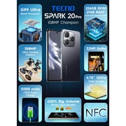 Tecno Spark 20 Pro 256GB 12GB Moonlight Black 4G Smartphone - Middle East Version