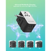 Ravpower Multi-Port Travel Charger With Built-in Type-C Cable Black