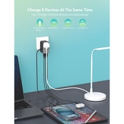 Ravpower Multi-Port Travel Charger With Built-in Type-C Cable Black