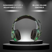 Nyko 111639 Deluxe Wired Over Ear Gaming Headset Green Camoflage