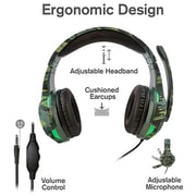 Nyko 111639 Deluxe Wired Over Ear Gaming Headset Green Camoflage