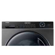 Haier Front Load Washing Machine with Direct Motion Inverter Motor, Super Drum, 1400 RPM, 8KG, Dark Silver- HW80-B14959S8TU1