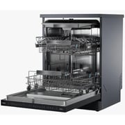 Haier Dishwasher 8 programs , 15 person , Black silk steel - HDWE15-46BK6EG