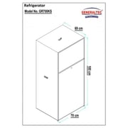 Generaltec Top Mount Refrigerator 465 Litres GR700KS